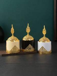 Brûleur à Bakhoor en bois artisanal de luxe avec bol en laiton – Brûleur d'encens arabe pour Oud, cadeau Ramadan et Aïd, décoration d'intérieur - Product Image 3