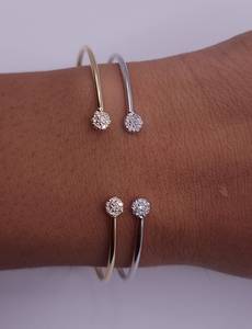 ELVORA GEMS Bracelet rigide tendance plaqué or 18 carats avec diamants de laboratoire certifiés IGI et diamants blancs taille brillant - Product Image 2