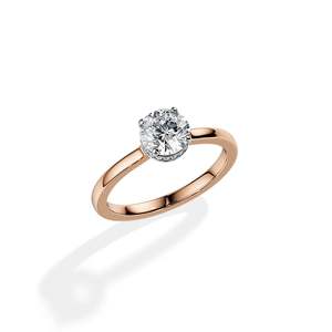 floral Round Brilliant Cut Diamond Engagement Ring 14k Gold plated Prong Setting Women's Fine Jewelry - Product Image 3