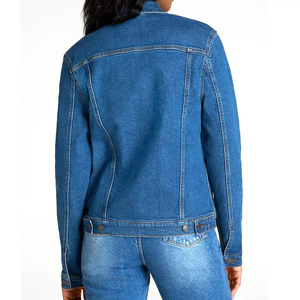 <b>Women</b> Denim <b>Jacket</b> Custom Denim Coat Durable Cotton Material Long Sleeve Construction Button Closure Comfortable Fashion OEM - Product Image 4