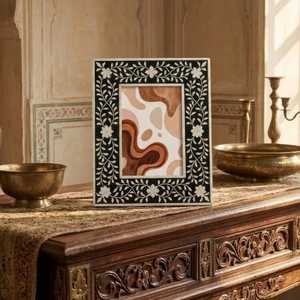Cadre en MDF haut de gamme avec incrustation artisanale en os, résine brillante et nacre, artisanat d'incrustation de luxe - Product Image 6
