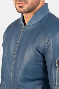 Premium Men's <b>Sheep</b> <b>Skin</b> Leather <b>Jacket</b> with Stand Collar Customizable Front Logo Waterproof & Breathable Wholesale Winter Ready - Product Image 4