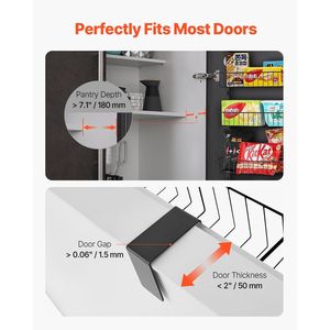 Organizzatore per Dispensa a 8 Livelli in Acciaio Resistente, Porta Spezie da Appendere con Staffa Regolabile per Parete, Organizzazione Cucina - Product Image 2