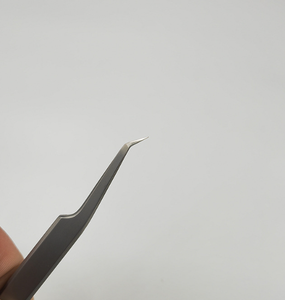 Pince à cils courbée en acier inoxydable à pointe lisse pour greffe de cils, outils de précision pour cils, pointes courbées, droites et biseautées, OEM - Product Image 5