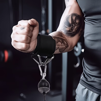 Sangles de soutien de poignet réglables en nylon de haute qualité avec anneau en D pour la musculation et l'entraînement en force, fermeture auto-agrippante unisexe
