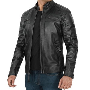 Nueva Colección: Chaqueta de Cuero para Hombre, Transpirable, Cálida para Otoño, con Cuello Alto, Logotipo Frontal, Estilo Vintage, Precio Razonable - Product Image 6