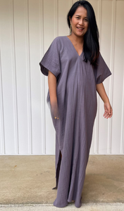 <b>Kaftan</b> Dress for Women Double Gauze Cotton Maxi Dress Oversized Loose <b>Summer</b> Dress Lounge Wear At Factory Price - Product Image 3