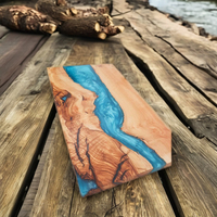 Aangepaste Bestelling Houten Snijplank Hars Charcuterie Board Geïnspireerd Door De Rivier Gemaakt Van Duurzame Epoxyhars Kaasplank