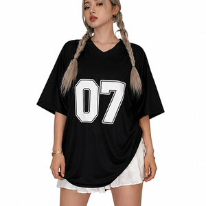 Women Oversized 07 Graphic Jersey <b>T</b> <b>Shirt</b> Casual Loose Fit Short Sleeve Streetwear Sports Fashion Tee - Product Image 1