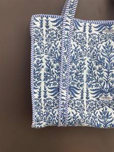 Cotton Hand Block Printed Quilted Tote <b>Bags</b> Traditional <b>Indian</b> Tote <b>Bags</b> Handcrafted Tote <b>Bags</b> with Hand Block Prints Tote <b>Bag</b> - Product Image 5