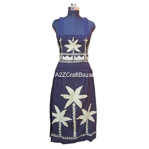 Conjunto de Top de falda Midi estilo túnica para mujer hecho a mano tejido 100% algodón lavable limpieza en seco Suzani bordado cintura elástica - Product Image 1