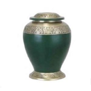 โกศเพลิงศพโลหะสีเขียวแฮนด์เมดขายส่งทรงกลมการออกแบบที่หรูหราของรายการตกแต่งด้านข้างเถ้ามนุษย์โกศโลหะ - Product Image 1