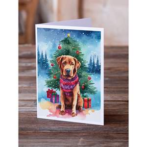 Chesapeake Bay Retriever lunatique carte de voeux de Noël Pack 8 vierge A7 taille 5x7 cartes de note avec enveloppes - Product Image 2