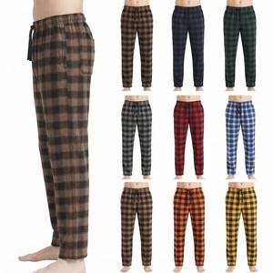 <b>Men's</b> Plaid Checkered <b>Lounge</b> Pants Drawstring Elastic Waist Casual Pajama <b>Trousers</b> with Side Pockets OEM ODM Apparel - Product Image 1