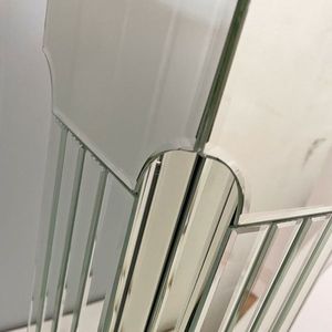 Consolle Moderna Rettangolare con Specchio Argentato, Tavolo da Ingresso Largo e Luccicante per Soggiorno, Tavolo da Divano Autoportante - Product Image 6