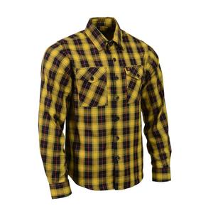 Camisa de Franela Premium para Hombre, Diseño Tartán Amarillo y Negro, Algodón Grueso, Estilo Casual, para Otoño e Invierno - Product Image 1