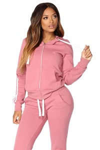 Conjunto Deportivo para Mujer, Otoño Invierno, Felpa, con Capucha, Talla Grande, Color Sólido, Antibacteriano, Ecológico, Transpirable, Personalizable - Product Image 3