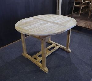 Table de salle à manger extérieure ovale extensible en teck moderne, finition bien poncée, 6 places, mobilier d'extérieur, utilisation en patio, modèle TAB31B - Product Image 3