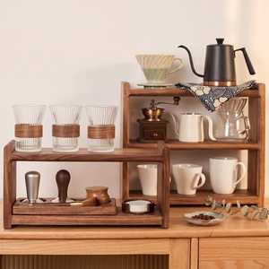 Modern Minimalist Wood Double Tier <b>Storage</b> <b>Rack</b> Standing <b>Kitchen</b> Countertop Organizer Durable Lacquer Finish Rectangle Shape - Product Image 1