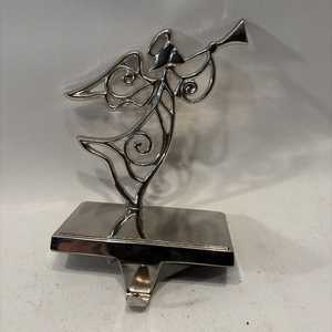 Silver Metal Christmas Angel <b>Stocking</b> <b>Holder</b> Beautiful Cottage feltsocks - Product Image 1