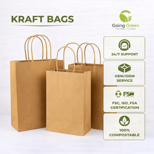 กระเป๋าช้อปปิ้งกระดาษคราฟท์สีน้ำตาลสำหรับเสื้อผ้ากระเป๋าช้อปปิ้งกระดาษคราฟท์เป็นมิตรกับสิ่งแวดล้อมเครื่องแต่งกายตามสั่ง - Product Image 1