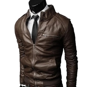 Veste en cuir pour hommes Version coréenne lâche Printemps et automne Section mince Noir Marron - Product Image 3