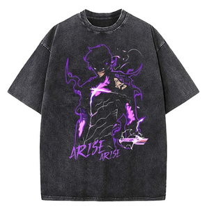 O-Neck T shirt Custom Printed Men's Clothing Plus Size Baggy Shirt Men's Printed T-Shirts Wholesale Light Wash 100% Cotton - Product Image 6