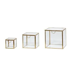 Pairs of 3 Wholesale Square Shape Glass Jewelry Box for Necklace <b>Display</b> <b>Case</b> Ring Earring Storage Organizer - Product Image 1