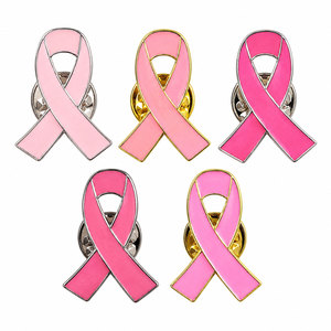 Wholesale Pink Ribbon Lapel <b>Pins</b> | Vietnam Sedex Factory Custom Zinc Alloy Awareness <b>Badges</b> | Low MOQ OEM - Product Image 1