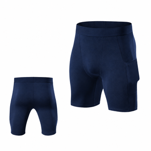 Collants de compression 3/4 personnalisés pour hommes, taille élastique, séchage rapide, respirants, pour l'entraînement et la gym, sous-vêtement technique - Product Image 1