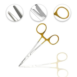 Tijeras Quirúrgicas de Venta Caliente con Mango Dorado, Punta Roma de Acero Inoxidable para Cirugía General, Instrumentos de Clase II con Certificación CE - Product Image 1