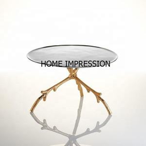 Bol de support de gâteau en acier inoxydable et en laiton de dernière conception d'art et d'artisanat moderne de décor de conception pour le gâteau de tasse - Product Image 1