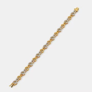 Pulsera de Lujo con Eslabones de Corazón de Moissanita Chapada en Oro de 22k, Joyería de Cadena con Engaste Pavé, Unisex, para Uso Diario - Product Image 2