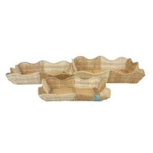 Bandeja de Servir Ovalada/Rectangular Multifuncional, Ligera, de Mimbre de Ratán Tejido a Mano, con Acabado Natural, Ecológica, para el Desayuno - Product Image 4