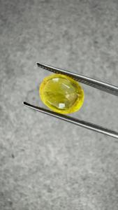 Saphir Jaune Naturel de Bangkok 4,14 Ct, Coupe Ovale, Pierre Précieuse Dorée pour Bague, Pendentif, Bijoux Fins, Fournisseur en Gros - Product Image 3
