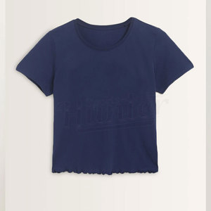 ชุดเซ็ตเสื้อผ้าผู้หญิงสำหรับฤดูร้อน ชุดเซ็ตเสื้อครอปแขนสั้น+กางเกงขาสั้นเอวสูง รับสกรีนโลโก้ - Product Image 5