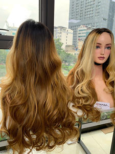 Perruques vietnamiennes à prix d'usine, 100% cheveux vierges vietnamiens, 24 pouces, super double trame, couleur balayage bouclée - Product Image 3