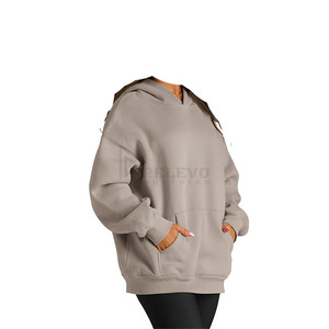 Sweat à capuche d'hiver personnalisé pour femme en molleton 100 % coton, doux, confortable, respirant, coupe classique, style streetwear décontracté - Product Image 5