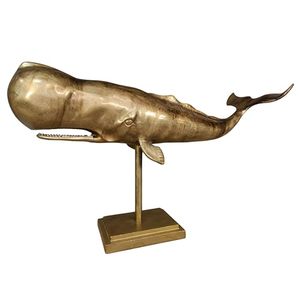 Escultura de Ballena, Figura de Arte Metálico Hecha a Mano, Decoración de Mesa, Estilo Contemporáneo, Tema Animal para Sala de Estar, 70 cm - Product Image 5