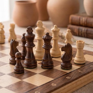 ILAHI's Eco-Friendly Rustic Polished Rectangle <b>Chess</b> <b>Board</b> Game 100% Handmade Pure Wood Animal/Love Style Customized Size <b>Chess</b> - Product Image 4