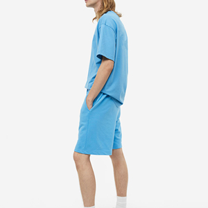 Shorts pour hommes en tissu polaire 100% coton uni, décontractés, pour le sport, les activités de plein air et l'entraînement. - Product Image 4