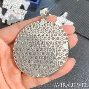 Pendentif Hip Hop Unisexe en Argent Sterling Massif 925 Plaqué Or Rose Jaune, Sans Nickel, Sans Plomb, avec Moissanite, Idéal pour les Occasions Festives - Product Image 4