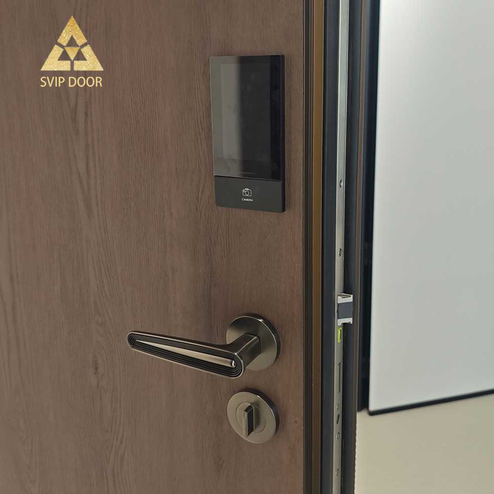 Modern Aluminum Alloy Front Entry Door Insulation Foam Anti-Theft Wrought Iron Commercial Use Hotel/Villa 5 Year Warranty · image 5