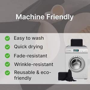 Serviettes de table en coton 18 x 18 pouces, douces, absorbantes et confortables - Idéales pour les événements et un usage régulier - Noir - Product Image 5