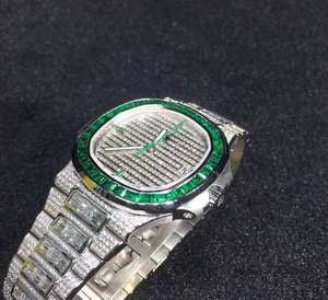 Montre BOJ P.P.015 pour homme, affichage analogique classique, baguette en moissanite, bracelet en alliage, boîtier plaqué or rose 20 mm, verre 41 mm - Product Image 5