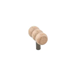 Pomo Redondo de Madera para Gabinete, Tirador de Cajón con Vetas Naturales, Manija para Muebles, Decoración del Hogar - Product Image 3