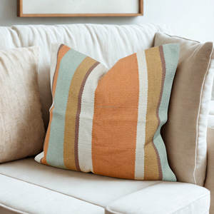 Housse de coussin de canapé multicolore lavable, housse de coussin bohème décorative pour lit et canapé, housse de coussin de lit 100% coton - Product Image 1