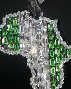 Colgante de Plata 925 Unisex de Alta Calidad con Moissanita VVS en Forma de Mapa, Estilo Hip Hop, Certificado GRA/IGI - Product Image 2