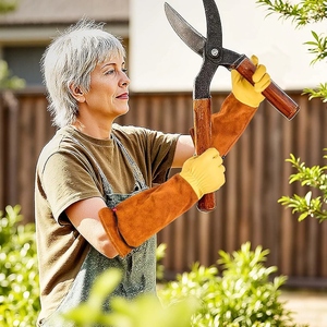 Professional Genuine Cow Leather Gardening <b>Gloves</b> Unisex Planting Gardening Safety <b>Gloves</b> - Product Image 3