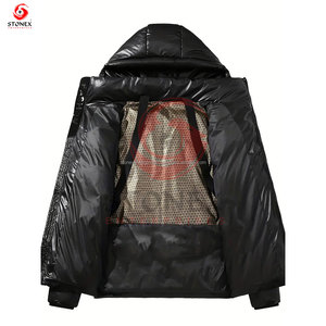 USA Metallic <b>Men's</b> Shinny Padded Puffer <b>Jackets</b> <b>Canvas</b> Stand Custom Logo Designs Windproof Breathable Winter <b>Jackets</b> Customized - Product Image 3